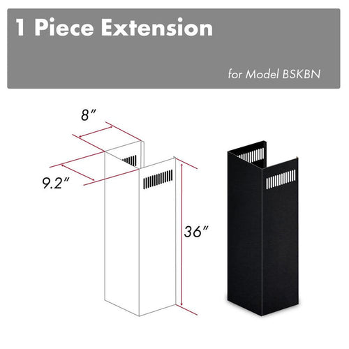 ZLINE 1-36 in. Chimney Extension for 9 ft. to 10 ft. Ceilings in Black Stainless (1PCEXT-BSKBN) main image.