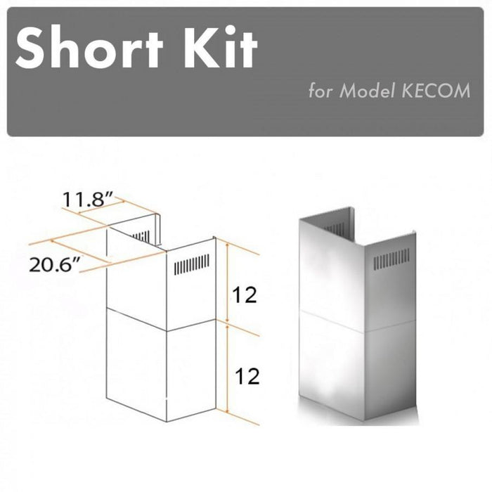 ZLINE 2-12 in. Short Chimney Pieces for 7 ft. to 8 ft. Ceilings (SK-KECOM) main image.
