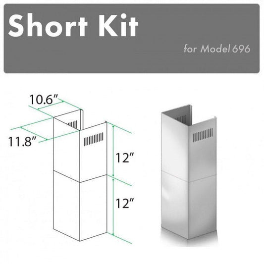 ZLINE 2-12 in. Short Chimney Pieces for 7.6 ft. to 8 ft. Ceilings (SK-696) main image.
