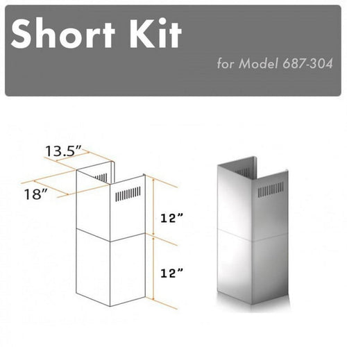 ZLINE 2-12 in. Short Chimney Pieces for 8 ft. Ceilings (SK-687-304) main image.