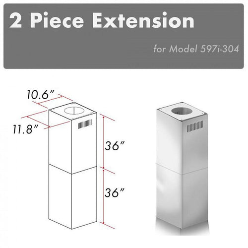 ZLINE 2-36 in. Chimney Extensions for 10 ft. to 12 ft. Ceilings (2PCEXT-597i-304) main image.