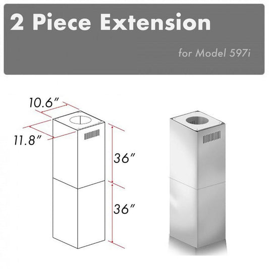 ZLINE 2-36 in. Chimney Extensions for 10 ft. to 12 ft. Ceilings (2PCEXT-597i) main image.