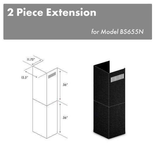 ZLINE 2-36 in. Chimney Extensions for 10 ft. to 12 ft. Ceilings (2PCEXT-BS655N) main image.