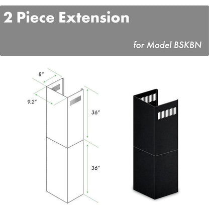 ZLINE 2-36 in. Chimney Extensions for 10 ft. to 12 ft. Ceilings in Black Stainless (2PCEXT-BSKBN) main image.