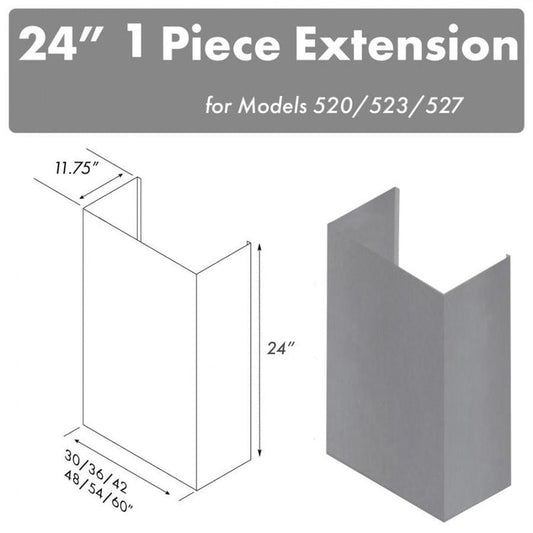 ZLINE 24 in. Chimney for 42 in. Under Cabinet Hoods (520/523/527-42-2FTEXT) main image.