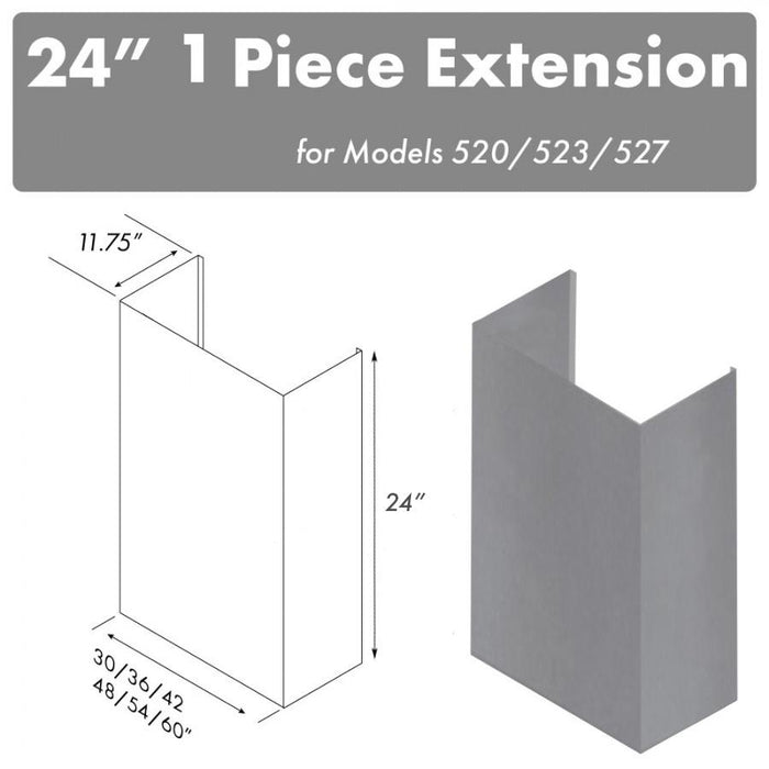 ZLINE 24 in. Chimney for 54 in. Under Cabinet Hoods (520/523/527-54-2FTEXT) main image.