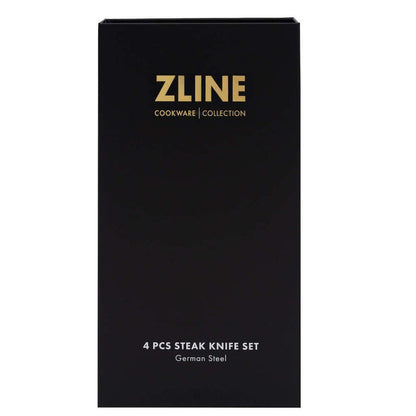 ZLINE 4-Piece Professional German Steel Steak Knife Set (STK-GS-4) box, front.