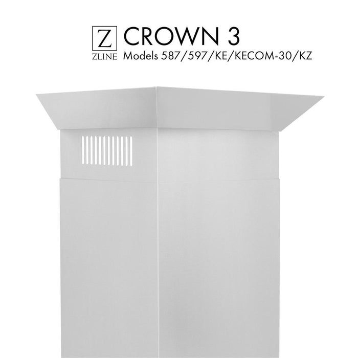 ZLINE Crown Molding 3 For Wall Range Hood (CM3-587/597/KE/KECOM-30/KZ) main image.