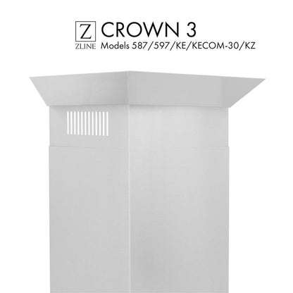 ZLINE Crown Molding 3 For Wall Range Hood (CM3-587/597/KE/KECOM-30/KZ) main image.