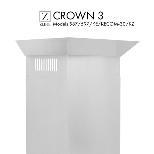 ZLINE Crown Molding 3 For Wall Range Hood (CM3-587/597/KE/KECOM-30/KZ) main image.