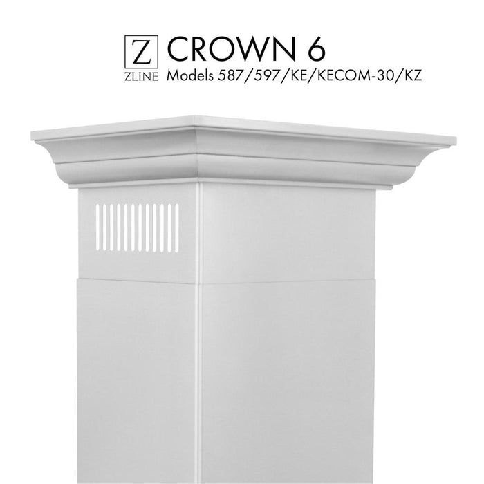 ZLINE Crown Molding 6 For 587/597/KE/KECOM-30/KZ Wall Range Hood Stainless Steel (CM6-587/597/KE/KECOM-30/KZ) main image.