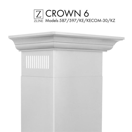 ZLINE Crown Molding 6 For 587/597/KE/KECOM-30/KZ Wall Range Hood Stainless Steel (CM6-587/597/KE/KECOM-30/KZ) main image.