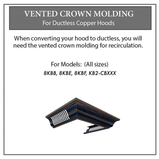 ZLINE Crown Molding with Vents for Designer Copper Range Hood (CM6V-8KBB) main image.