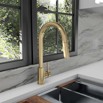 ZLINE Palisades Pull Down Single Handle Kitchen Faucet in Champagne Bronze (RBCN1-KF-CB)