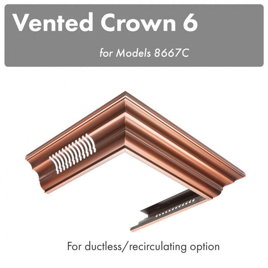 ZLINE Vented Crown Molding Profile 6 for Wall Mount Range Hood (CM6V-8667C) main image.