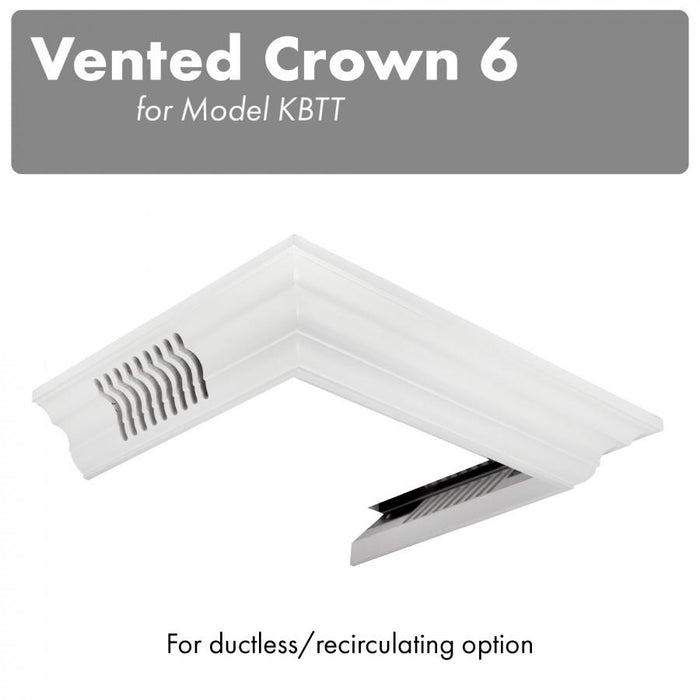 ZLINE Vented Crown Molding Profile 6 for Wall Mount Range Hood (CM6V-KBTT) main image.