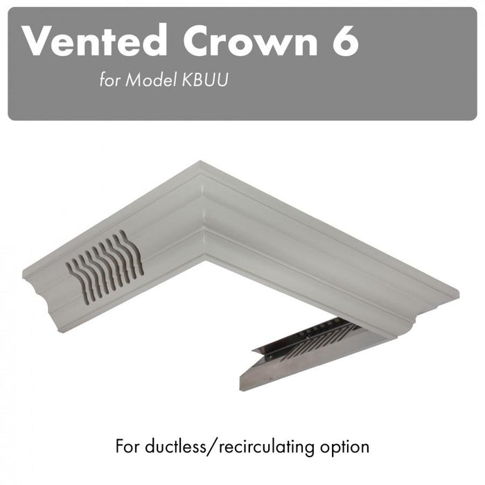 ZLINE Vented Crown Molding Profile 6 for Wall Mount Range Hood (CM6V-KBUU) main image.