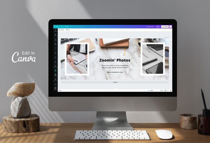 Ladystrategist Zoomin Photos Facebook Cover for Photographers Editable Canva Template instagram canva templates social media templates etsy free canva templates